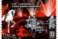 POSTE ITALIANE 6^ emissione  del 20 Febbraio 2020 di un francobollo dedicato al Carnevale di Pont- Saint-Martin, nella 110° edizione