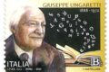 POSTE ITALIANE 13^ emissione  del 01 giugno 2020 di un francobollo dedicato a Giuseppe Ungaretti, nel 50° anniversario della scomparsa